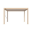 Pergola autoportante en alu col bois avec lames orientable 3x4m Ombrea