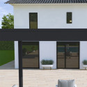 Pergola autoportante en alu noir avec lames orientable 3x4m Ombrea