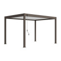 Pergola autoportante en alu taupe et lames orientable 3x4m Ombrea