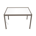 Pergola autoportante en alu taupe et lames orientable 3x4m Ombrea
