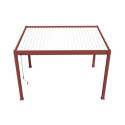Pergola autoportante en alu rouge et lames orientable 3x4m Ombrea