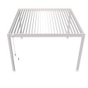 Pergola autoportante en alu blanc avec lames orientable 4x4m Ombrea