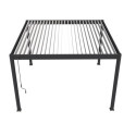 Pergola autoportante en alu gris et lames blanc orientable 4x4m Ombrea