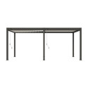 Pergola autoportante en alu gris avec lames orientable 3x6m Ombrea