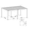 Pergola autoportante en alu gris avec lames orientable 4x6m Ombrea