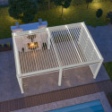 Pergola autoportante en alu blanc avec lames orientable 4x6m Ombrea