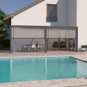 Pergola adossée en alu anthracite avec lames orientable 3x6m Ombrea