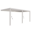 Pergola adossée en alu blanc avec lames orientable 3x6m Ombrea