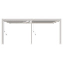 Pergola adossée en alu blanc avec lames orientable 3x6m Ombrea