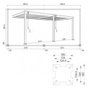 Pergola adossée en alu anthracite avec lames blanches 3x6m Ombrea