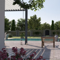 Pergola adossée en alu anthracite avec lames blanches 3x6m Ombrea