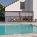 Pergola adossée en alu anthracite avec lames blanches 3x6m Ombrea