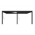 Pergola adossée en alu anthracite avec lames orientable 4x6m Ombrea