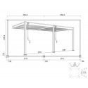 Pergola adossée en alu anthracite avec lames orientable 4x6m Ombrea