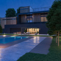 Pergola adossée en alu anthracite avec lames orientable 4x6m Ombrea