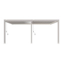 Pergola adossée en alu blanc avec lames orientable 4x6m Ombrea