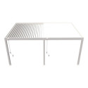 Pergola adossée en alu blanc avec lames orientable 4x6m Ombrea