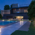 Pergola adossée en alu anthracite avec lames blanches 4x6m Ombrea