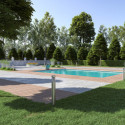 Pergola adossée en alu anthracite avec lames blanches 4x6m Ombrea