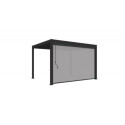 Pergola autoportante en alu gris avec store gris 4m - 3x4m Ombrea