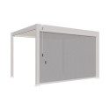 Pergola autoportante en alu blanc avec store 4m blanc 4x4m Ombrea
