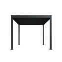 Pergola motorisée en alu gris avec lames orientable 3x4m Ombrea