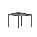 Pergola motorisée en alu gris et lames blanches 3x4m Ombrea