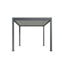 Pergola motorisée en alu gris et lames blanches 3x4m Ombrea