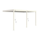 Pergola adossée en alu blanc - lames et 2 stores blanc - 4x6m Ombrea
