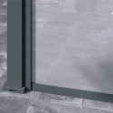 Pergola adossée en alu et 2 stores gris - lames blanc - 4x6m Ombrea