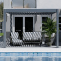 Pergola motorisée en alu gris avec lames orientable 4x4m Ombrea