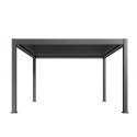 Pergola motorisée en alu gris avec lames orientable 4x4m Ombrea