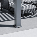 Pergola motorisée en alu gris avec lames orientable 4x4m Ombrea