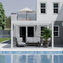 Pergola motorisée en alu blanc avec lames orientable 4x4m Ombrea