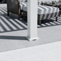 Pergola motorisée en alu blanc avec lames orientable 4x4m Ombrea