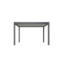 Pergola motorisée en alu gris/blanc avec lames orientable 4x4m Ombrea