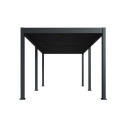 Pergola motorisée en alu gris avec lames orientable 3x6m Ombrea