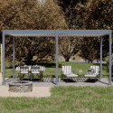 Pergola motorisée en alu gris/blanc avec lames orientable 3x6m Ombrea