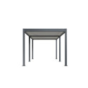 Pergola motorisée en alu gris/blanc avec lames orientable 3x6m Ombrea