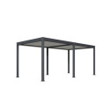 Pergola motorisée en alu gris/blanc avec lames orientable 3x6m Ombrea