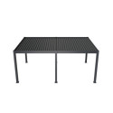 Pergola motorisée en alu gris avec lames orientable 4x6m Ombrea