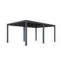 Pergola motorisée en alu gris avec lames orientable 4x6m Ombrea