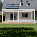 Pergola motorisée en alu blanc avec lames orientable 4x6m Ombrea