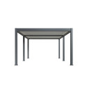 Pergola motorisée en alu gris/blanc avec lames orientable 4x6m Ombrea