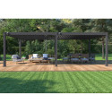 Pergola motorisée en alu gris avec lames orientable 4x8m Ombrea