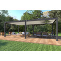 Pergola motorisée en alu gris/blanc avec lames orientable 4x8m Ombrea