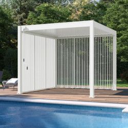 Panneau latéral Ombrea - ventelles verticales - blanc - 1m