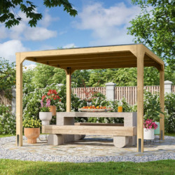Pavillon 10,24m² en bois lamellé-collé Cubus - Karibu