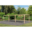 Pavillon 10,24m² en bois lamellé-collé Cubus avec 2 extensions - Karibu