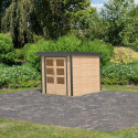 Abri de jardin 4,45m² bois brut + acier anthracite Jupiter A - Karibu